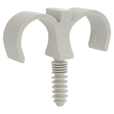 Collier cheville double en plastique pour gaines souples Ø 25mm, lot de 15