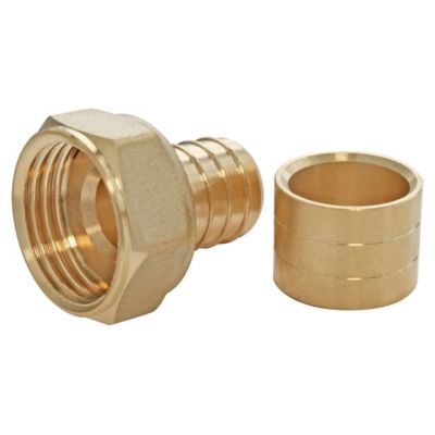 Raccord droit à glissement pour tube PER Ø12 - Femelle écrou tournant 15/21 (1/2), lot de 2