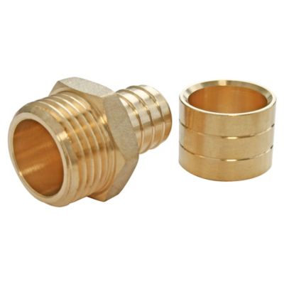 Raccord droit à glissement pour tube PER Ø16 - droit mâle 15/21 (1/2), lot de 2