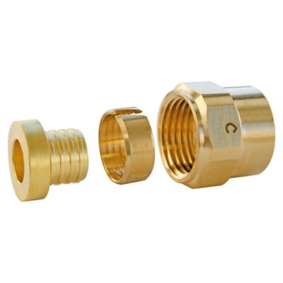 Raccords droits PER à compression Ø12 - écrou tournant 15/21 (1/2), lot de 2