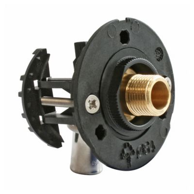 Fixation pour robinetterie de WC pour PER Ø12 raccord à sertir sortie mâle 12/17 (3/8)