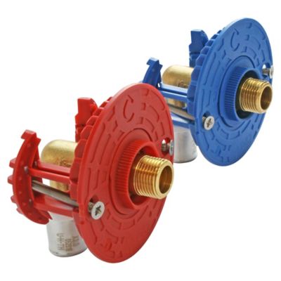 Fixation pour robinetterie Lavabo pour tube Multicouche Ø16 raccord à sertir sortie mâle 12/17 (3/8)