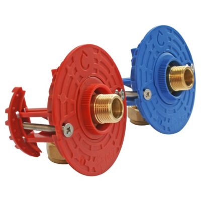 Fixation pour robinetterie Lavabo pour tube Multicouche Ø16 raccord à compression sortie mâle 12/17 