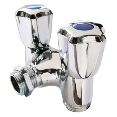 Robinet à clapet à double sorties pour l'alimentation de 2 machines à laver Somatherm for you