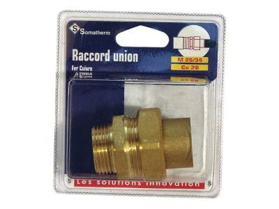 Raccord union fer/cuivre M26x34 Ø28 mm