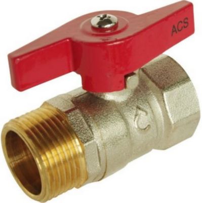 Vanne à sphère mâle/femelle manette papillon 15x21