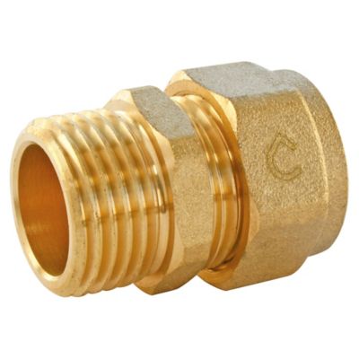 Raccord droit mâle PER à compression Ø16 - Mâle 15/21 (1/2)