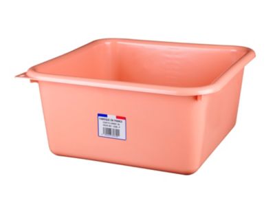 Bassine cuvette carrée 15L coloris pêche