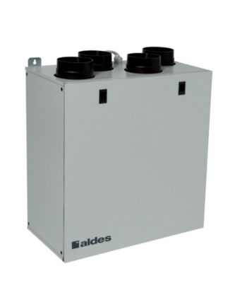 VMC double flux Aldes Aura 210 4 piquages + 1 télécommande + 1 kit siphon