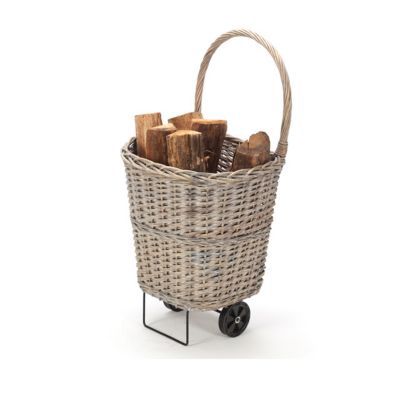 Chariot à bois en osier Dixneuf Torpe avec anse