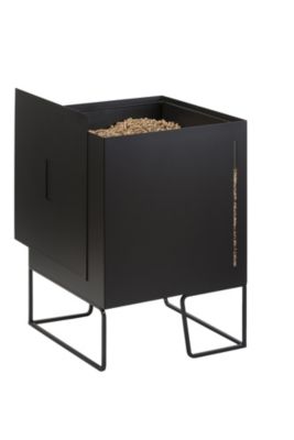 Réservoir à granulés en acier Dixneuf Lisboa noir