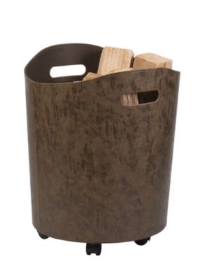 Rangement à bûches et granulés Dixneuf Omego marron