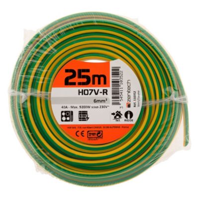 Fil électrique H07V R 6mm² 25m Zenitech - vue 2