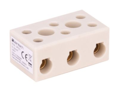 Borne stéatite tripolaire 6 à 16mm² Zenitech