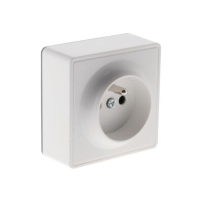 Prise simple saillie 2P+T 16A Blanc - Vulco - Zenitech