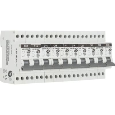 Pack de 10 disjoncteurs 2x10A + 4x16A + 4x20A Zenitech