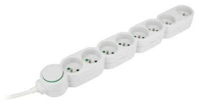 Bloc multiprise Home plastique recyclé 8 prises 2P+T Zenitech - vue 1