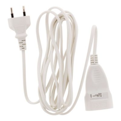 Rallonge domestique 3m - 1380W 6A - blanc - Zenitech