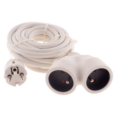 Prolongateur Bi tête 3G15mm² 5m 1 prise mâle + 2 prises Femelle Zenitech