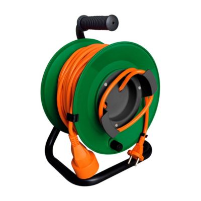 Enrouleur sans prise 2x1 5 mm² 40m pied métal + coupe circuit Zenitech - vue 3