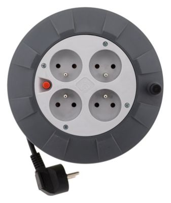 Enrouleur H05VV F 4 prises 3G1mm² 5m + coupe circuit Zenitech - vue 1