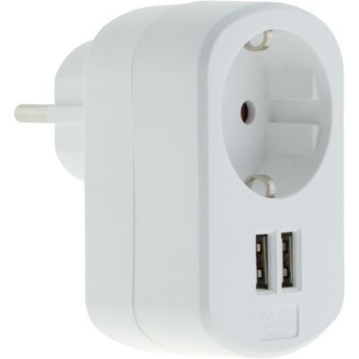 Prise Schuko + 2 USB A Zenitech