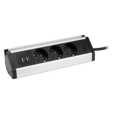 Multiprise 3 prises Schuko + 2 USB A Zenitech