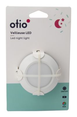 Veilleuse à piles LED intégrée variation de couleurs IP20 0,34W ?7xP.2cm Otio
