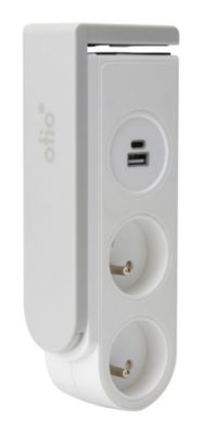 Otio Bloc multiprise Gekko 4 prises blanc - clipsable - vue 3