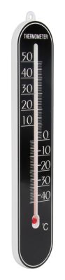 Thermomètre intérieur/extérieur analogique noir