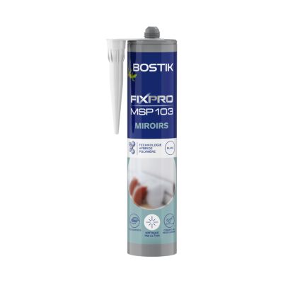 Mastic colle miroirs Bostik 290 ml coloris blanc