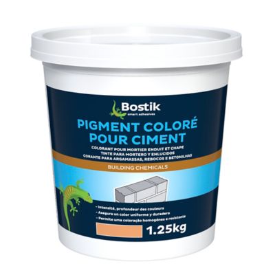 Colorant Bostik Pigment pour Ciment, Mortier, Enduit et Chape Orange 1,25kg