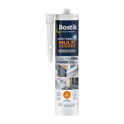 Mastic d’étanchéité multi-usages gris anthracite Bostik Joint Parfait colle et jointe tous matériaux