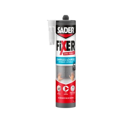 Colle de fixation Sader Fixer Sans Percer Charges Lourdes intérieur/extérieur 290ml