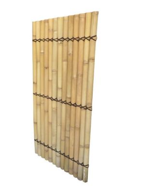 Panneau droit décoratif en demi-bambou brun/noir L. 100 x H.120 cm