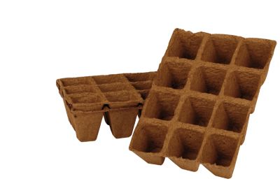 Lot de 3 plaques de 12 godets de culture Jany L. 5 cm x l. 4 cm fibre de bois