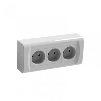 Bloc 3 prises avec saillie Legrand 2P+T Rectangulaire 90mm 185mm Horizontal