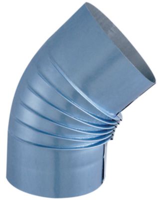 Coude plissé de 45 degrès d'angle et aluminié pour conduit de raccordement Diamètre 153 mm modèle POLYFEU