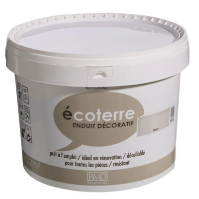 Enduit décoratif Tollens Écoterre taupe 12 kg