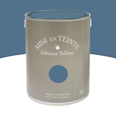 Peinture murs et boiseries Tollens Mise en teinte bleu de prusse mat velours 3L