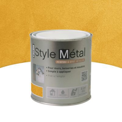 Peinture à effet métalisé murs, boiseries et meubles or 500ML