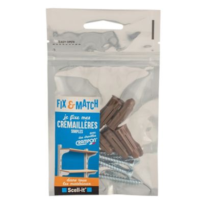 Kit de fixation crémaillères simples Scell-It Je fixe