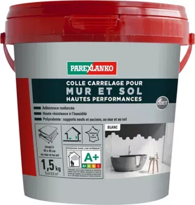 Colle pour carrelage mur et sol intérieur hautes performances blanc Parexlanko 1,5 kg