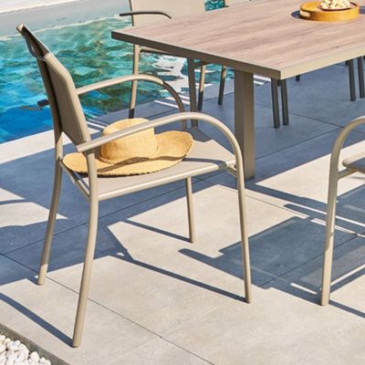 Fauteuil de jardin Piazza empilable noisette Hespéride - vue 7