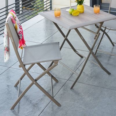Lot de 4 Chaises de jardin Modula pliables noisette Hespéride - vue 8