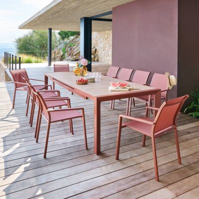 Table de jardin extensible 8 10 personnes Evasion coloris miel et Hespéride .140202 x .100 x H.75 cm - vue 2