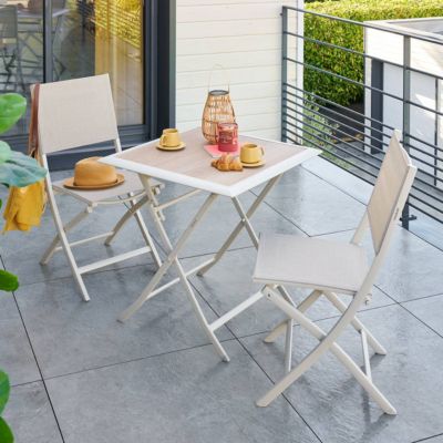 Table de jardin pliante 2 places 71x71cm AZUA Hespéride - vue 7