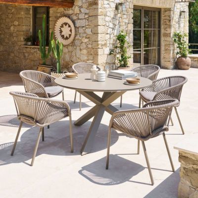 Table de jardin 6 places Oryon D130cm café Hespéride - vue 9