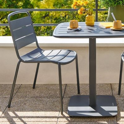 Chaise de jardin empilable Alegoria gris graphite - Hespéride