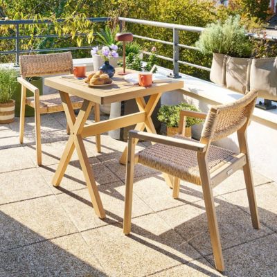 Table de jardin 2 places Xenia eucalyptus 70x70cm Hespéride - vue 10